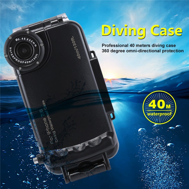 HAWEEL HWL2502 40M Waterproof Snow/Shock/Dirt Proof Shell Case with Camera Lens for iPhone 8/7 - Black-9