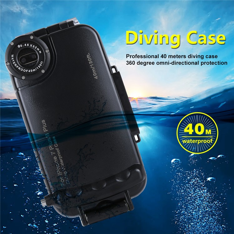 HAWEEL HWL2503 40M Waterproof Snow/Shock/Dirt Proof Shell Case with Camera Lens for iPhone 8 Plus / 7 Plus - Black-9