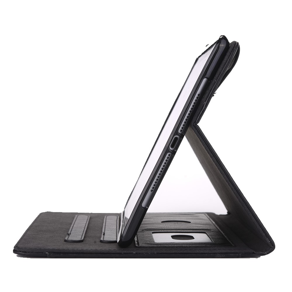 Crazy Horse Leather Wallet Stand Smart Casing for iPad 9.7-inch (2018)/9.7-inch (2017)/9.7 inch (2016)/Air 2/Air - Black-12