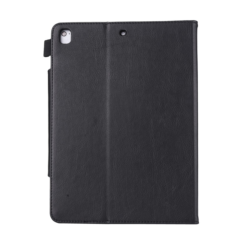 Crazy Horse Leather Wallet Stand Smart Casing for iPad 9.7-inch (2018)/9.7-inch (2017)/9.7 inch (2016)/Air 2/Air - Black-3