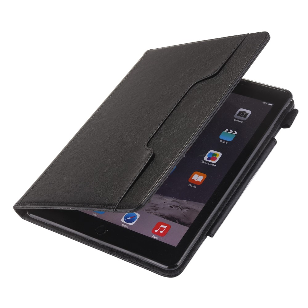 Crazy Horse Leather Wallet Stand Smart Casing for iPad 9.7-inch (2018)/9.7-inch (2017)/9.7 inch (2016)/Air 2/Air - Black-5