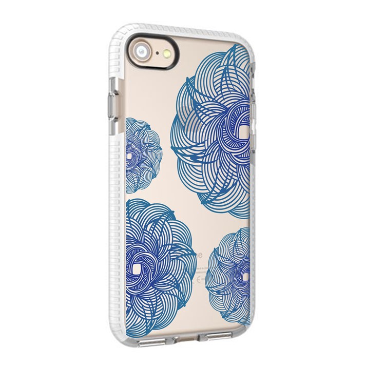 Flower Pattern TPU Case for iPhone 8 / 7 - Silver-1