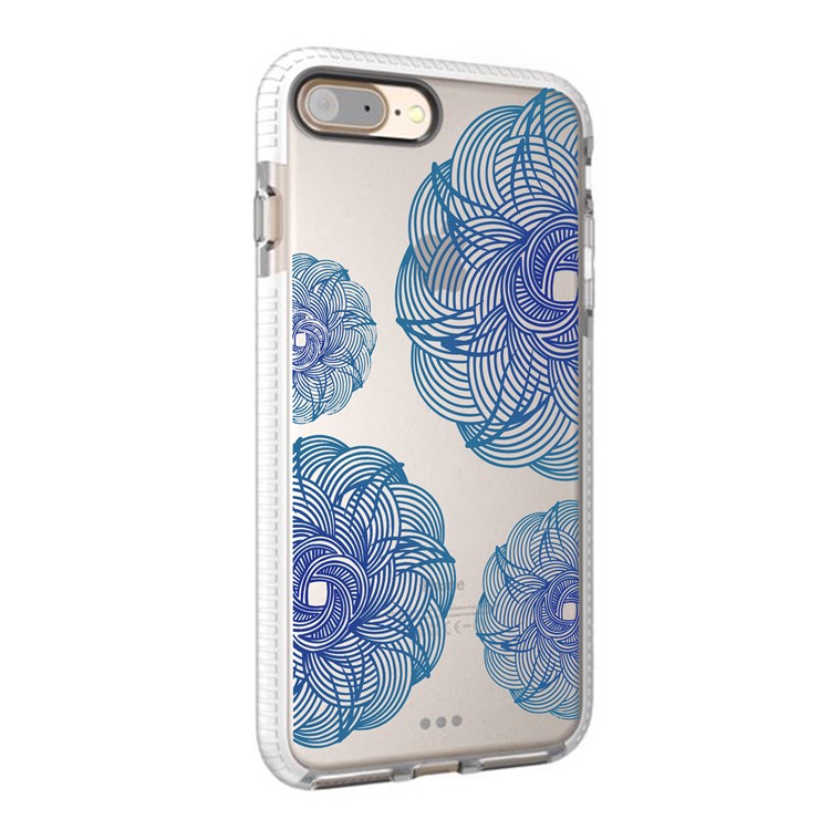 Flower Pattern TPU Case for iPhone 8 Plus / 7 Plus - Silver-1