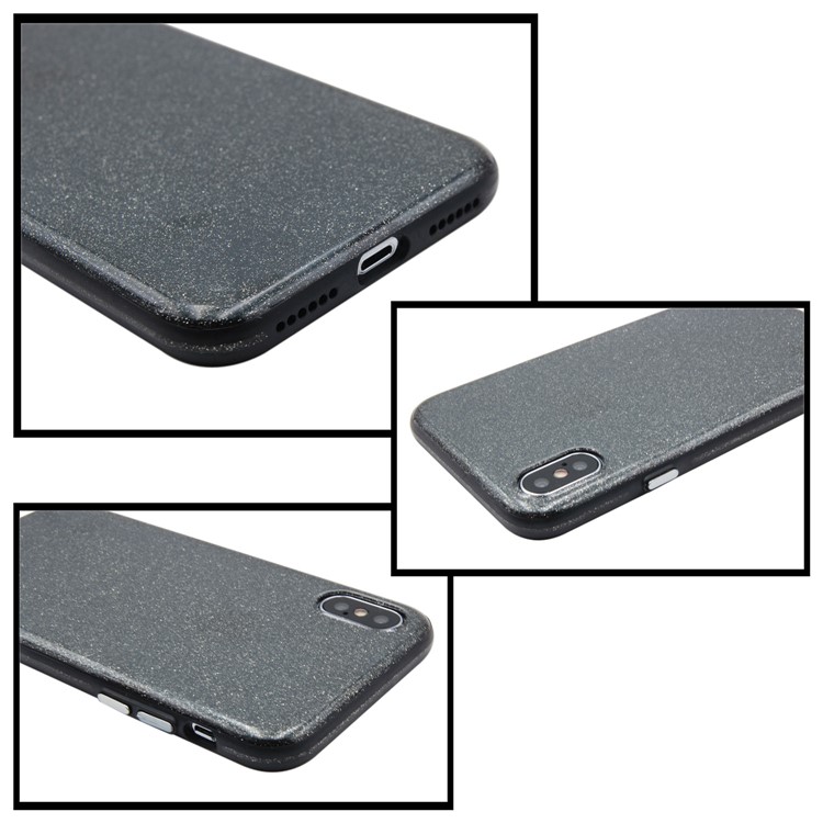 Glittery Powder Soft TPU Phone Case for iPhone X - Black-16