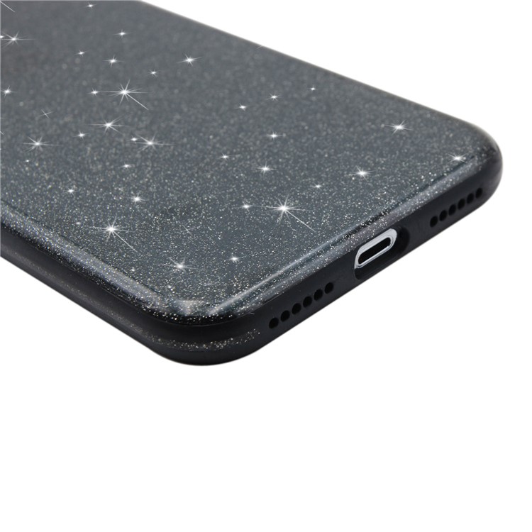 Glittery Powder Soft TPU Phone Case for iPhone X - Black-18