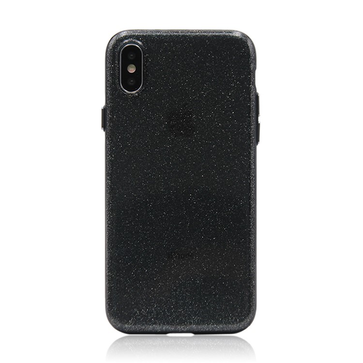 Glittery Powder Soft TPU Phone Case for iPhone X - Black-5