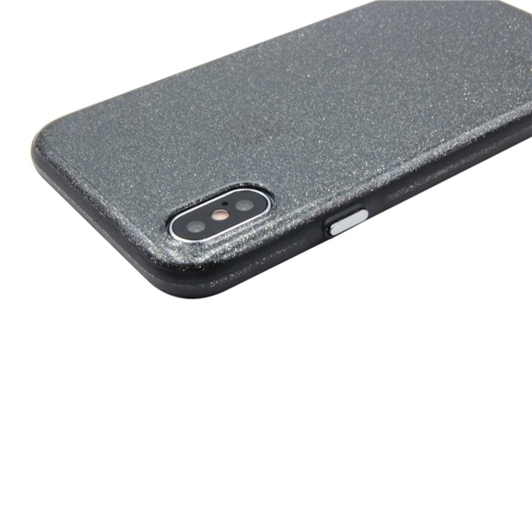 Glittery Powder Soft TPU Phone Case for iPhone X - Black-7
