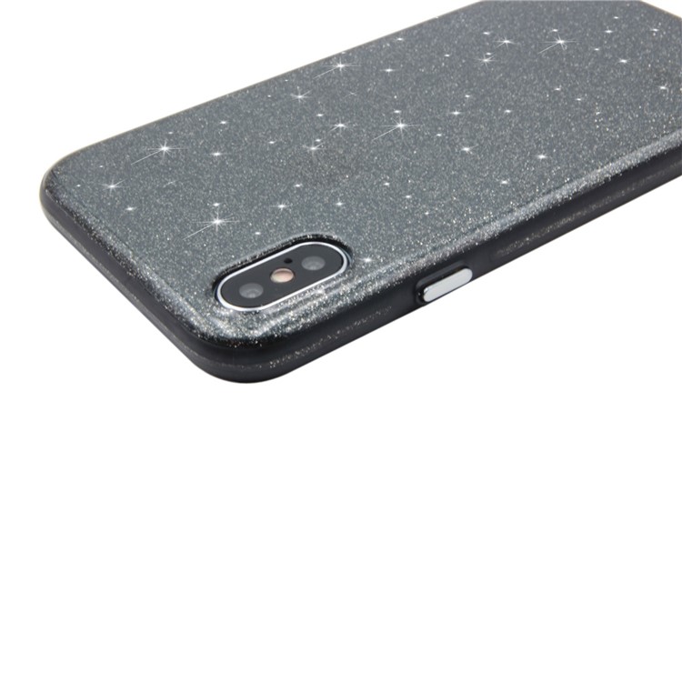 Glittery Powder Soft TPU Phone Case for iPhone X - Black-8