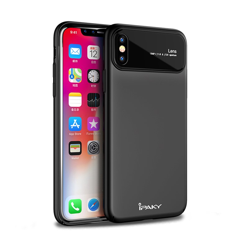 

IPAKY Закаленное Стекло + ПК Гибридный Мобильный Чехол Для Iphone X (десять) 5,8 Дюйма - Черный, iPhone X