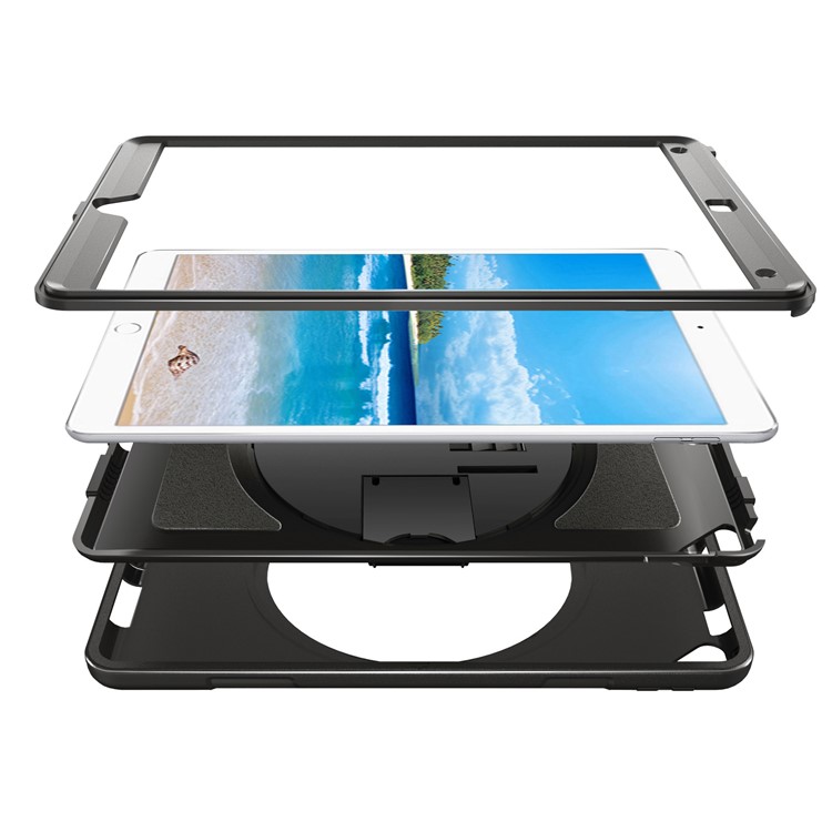 Rugged PC + TPU 3-layer Kickstand Case for iPad Pro 10.5-inch (2017) with Handstrap + Shoulder Strap-5