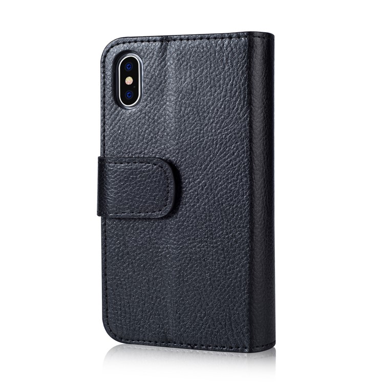 Multi Card Slots PU Leather Protection Mobile Phone Case with Stand for iPhone X - Black-5