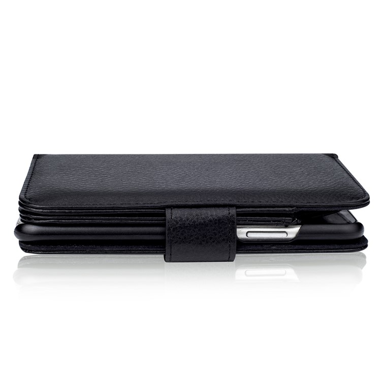 Multi Card Slots PU Leather Protection Mobile Phone Case with Stand for iPhone X - Black-9