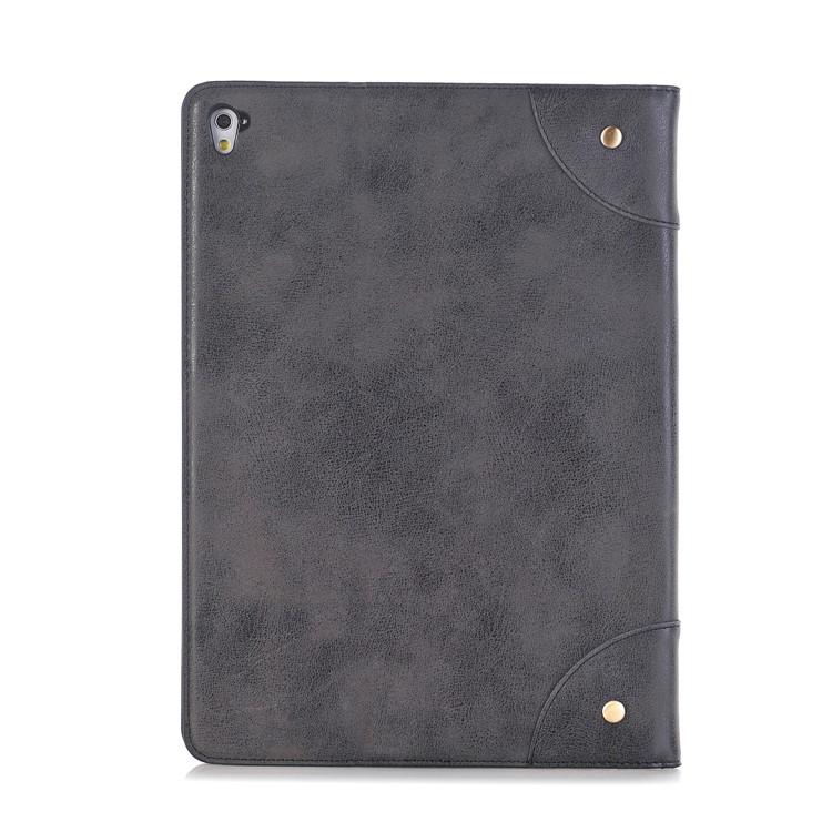 Vintage Crazy Horse Leather Stand Wallet Protection Case for iPad Pro 9.7 inch (2016) - Black-4