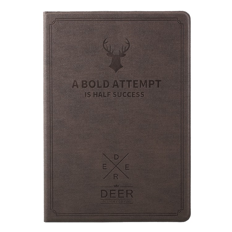 

Imprint Deer and Quote PU Leather Stand Flip Cover for iPad Pro 10.5-inch (2017) - Coffee