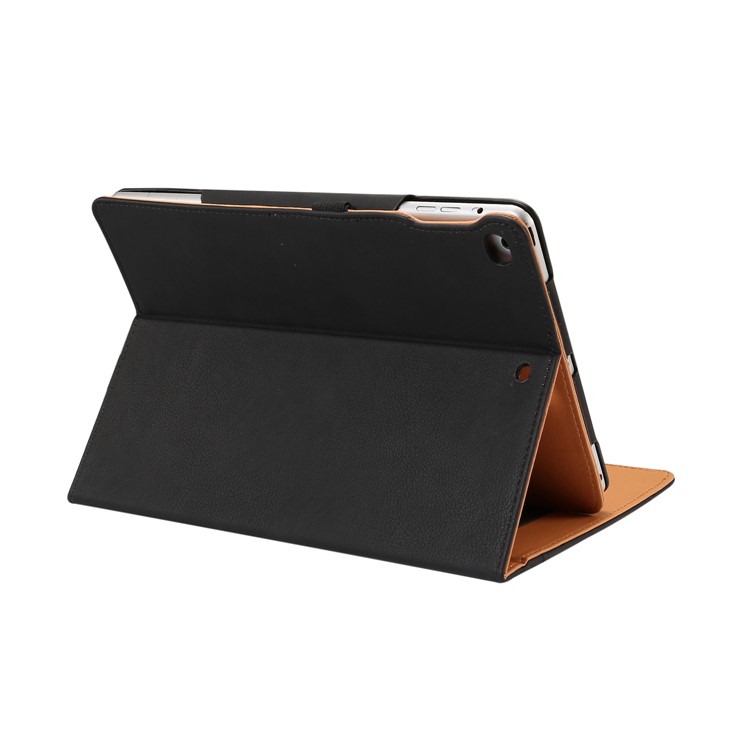 For iPad 9.7-inch (2018) / (2017) Business Style Card Holder Stand PU Leather Smart Case - Black-5