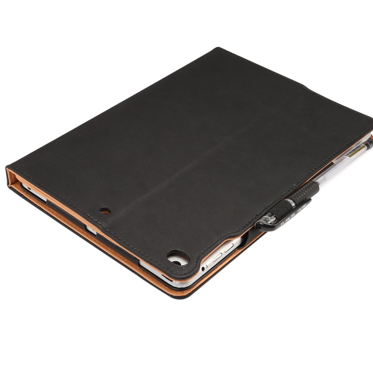 For iPad 9.7-inch (2018) / (2017) Business Style Card Holder Stand PU Leather Smart Case - Black-7