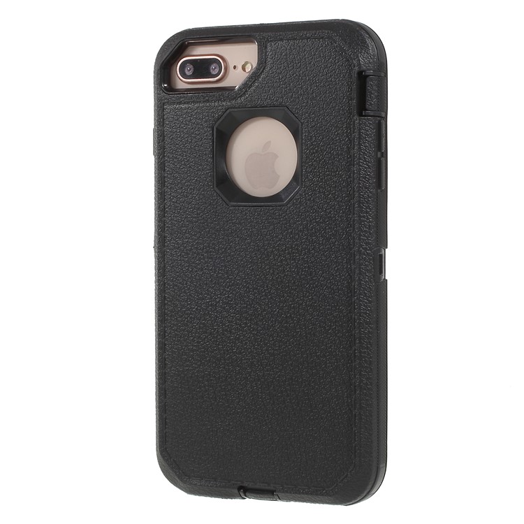 Heavy Duty Rugged PC + Silicone Hybrid Belt Clip Kickstand Case for iPhone 8 Plus / 7 Plus / 6s Plus / 6 Plus - Black-7