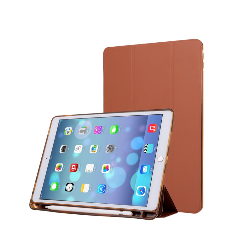 

Single Front Leather Tri-fold Stand Smart Protective Shell for iPad Air 10.5 (2019) / Pro 10.5-inch (2017)- Brown, iPad Air 10.5 inch (2019)