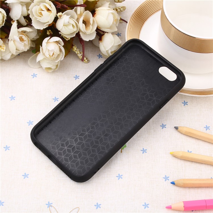 Striped Pattern Embossment TPU + PC Hybrid Magnetic Ring Holder Kickstand Mobile Phone Case for iPhone 6s/6 4.7-inch - Pink-6