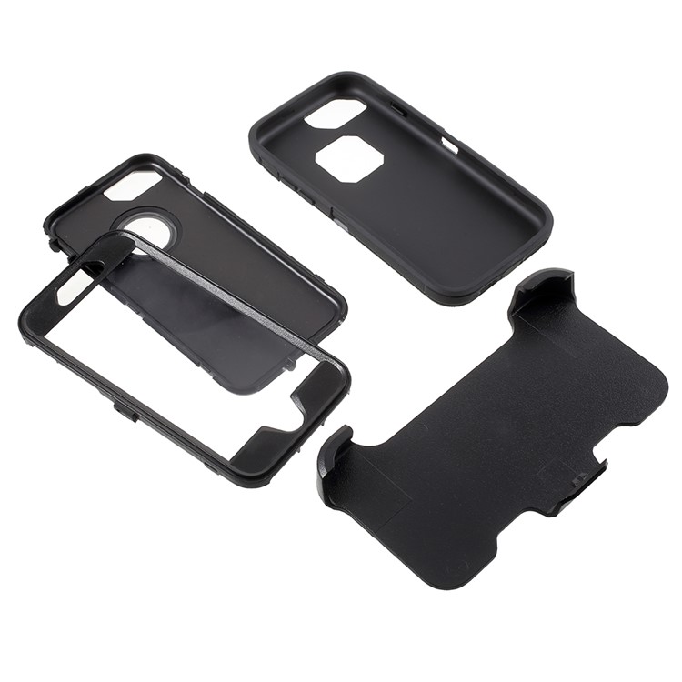 Heavy Duty Rugged PC + TPU Hybrid Belt Clip Kickstand Case for iPhone 8 / 7 / 6s / 6 4.7 inch - Black-11