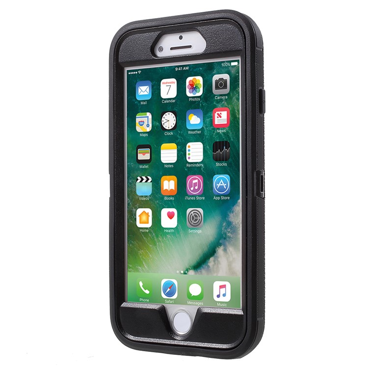 Heavy Duty Rugged PC + TPU Hybrid Belt Clip Kickstand Case for iPhone 8 / 7 / 6s / 6 4.7 inch - Black-5