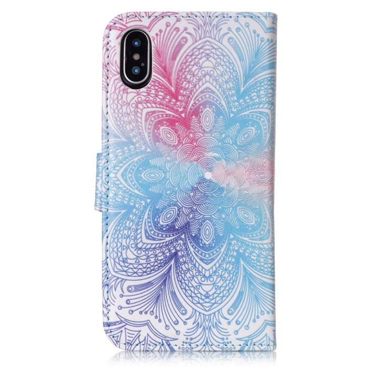 Pattern Printing Detachable 2-in-1 Wallet Leather Phone Case for iPhone X - Symmetry Pattern-3