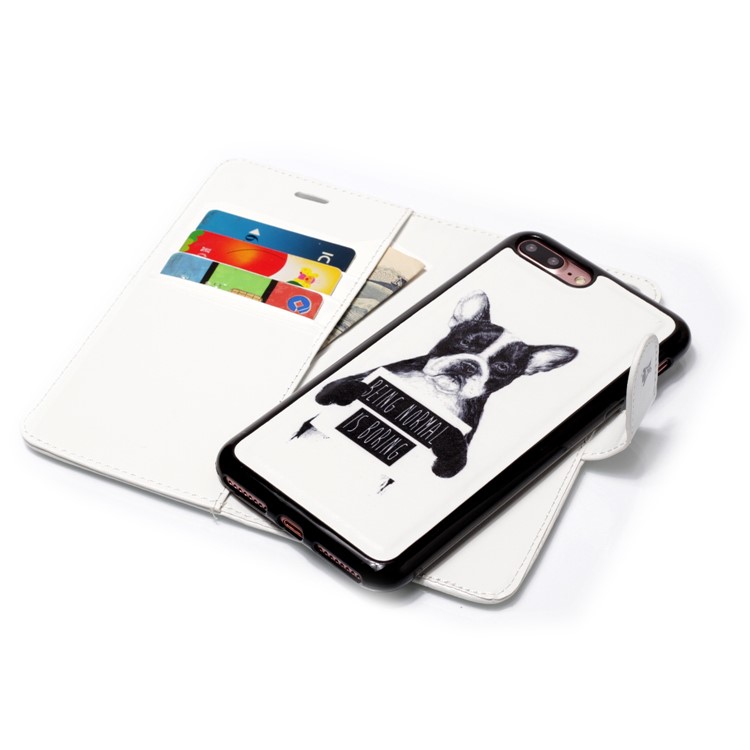 Pattern Printing Detachable 2-in-1 Wallet Leather Phone Case for iPhone 8 Plus / 7 Plus 5.5 inch - Dog-8