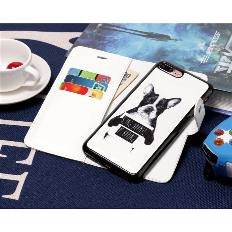 Pattern Printing Detachable 2-in-1 Wallet Leather Phone Case for iPhone 8 Plus / 7 Plus 5.5 inch - Dog-9