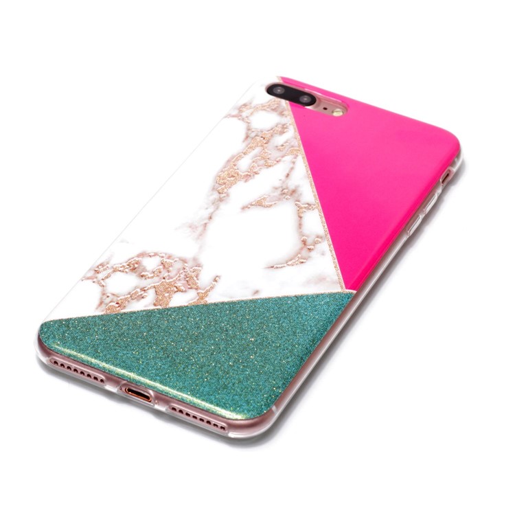 Funda De Tapa De Polímero En Polvo IMD TPU Para Iphone 8 Plus / 7 Más - Rojo / Verde-2