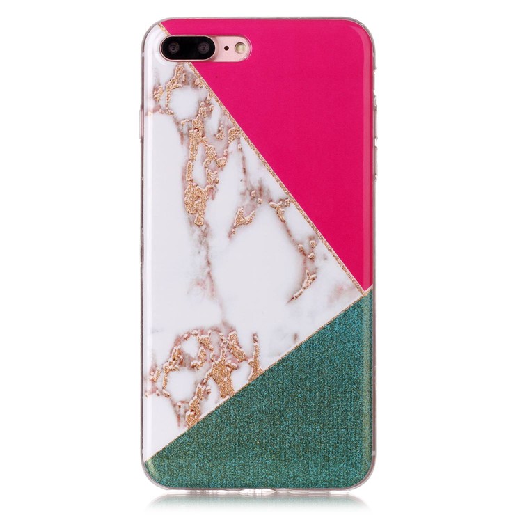 Funda De Tapa De Polímero En Polvo IMD TPU Para Iphone 8 Plus / 7 Más - Rojo / Verde-3