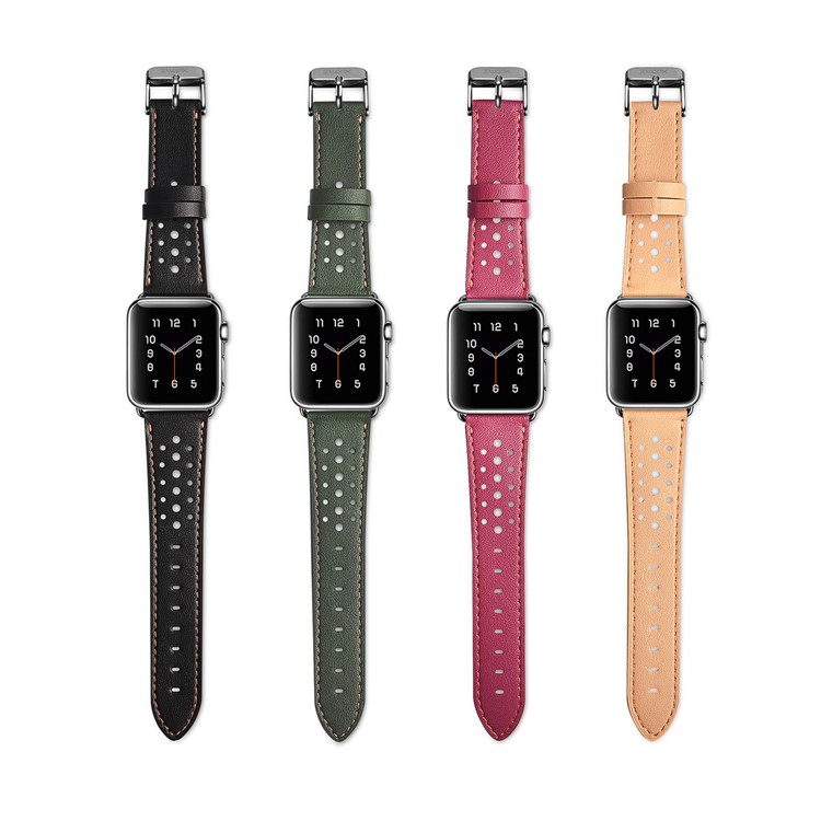XOOMZ Klassische PU Leder Wabenband Für Apple Watch Serie 2/1 38mm - Schwarz-10