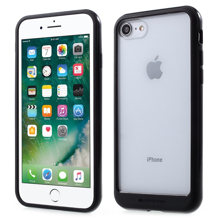 MERCURY GOOSPERY Destacável Acrílico Tampa Do Telefone TPU PC Para Iphone 8/7 4,7 Polegadas - Preto-1