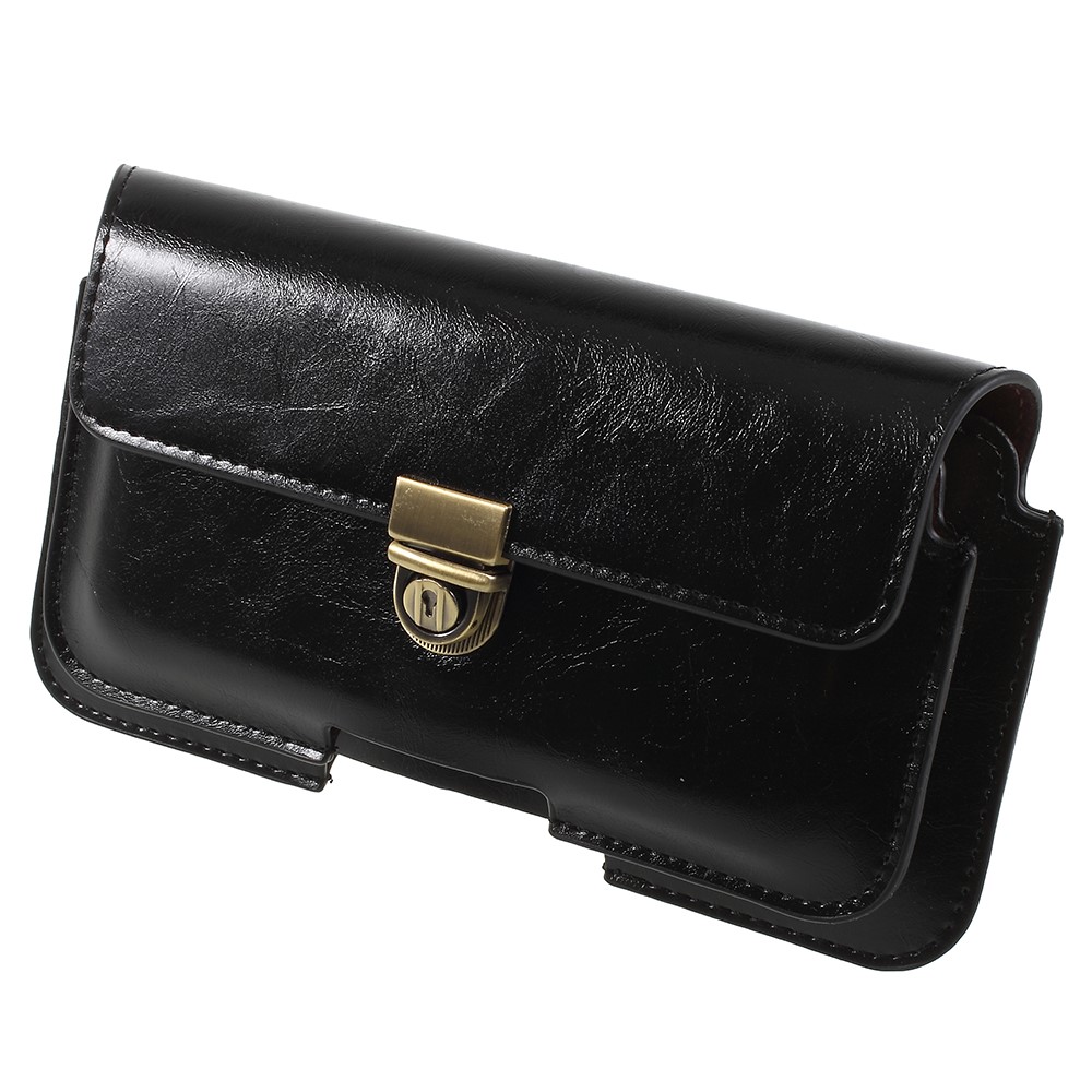 For 5.5 inch and 4.7 inch Smartphones PU Leather Protection Wallet Mobile Phone Case - Black-1
