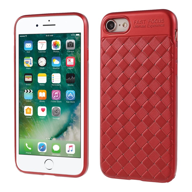 

Woven Texture Soft TPU Case for iPhone 8/7 4.7 inch - Red