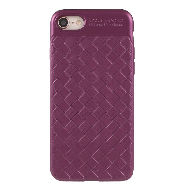 

Woven Texture Soft TPU Back Case for iPhone 8/7 4.7 inch - Purple