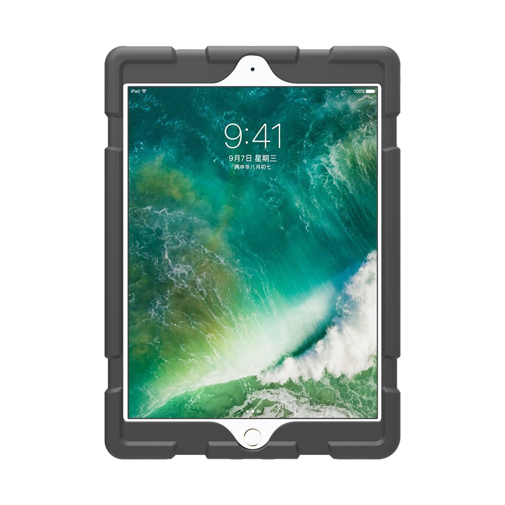 Screw Heavy Duty Soft Silicone Case for iPad 9.7-inch (2018)/9.7-inch (2017)/Air/Air 2 - Black-2