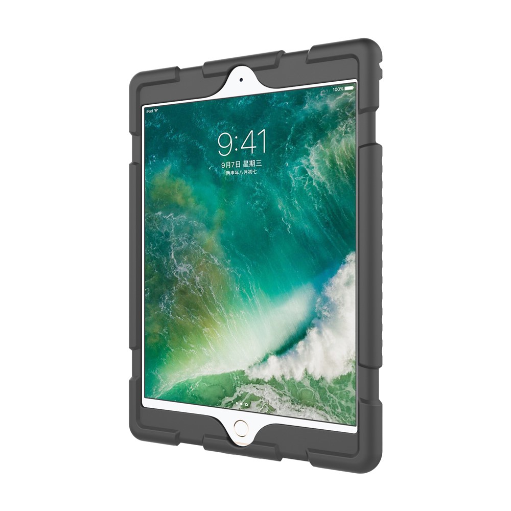 Screw Heavy Duty Soft Silicone Case for iPad 9.7-inch (2018)/9.7-inch (2017)/Air/Air 2 - Black-4