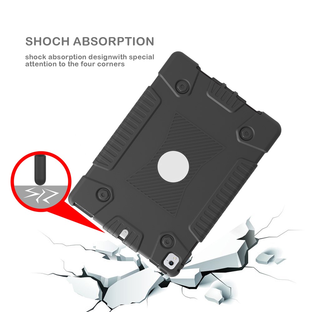 Screw Heavy Duty Soft Silicone Case for iPad 9.7-inch (2018)/9.7-inch (2017)/Air/Air 2 - Black-7