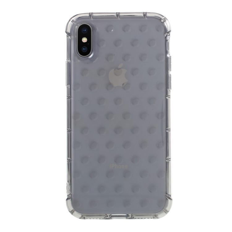 3D Bubble Soft TPU Back Phone Cover for iPhone X - Grey-2
