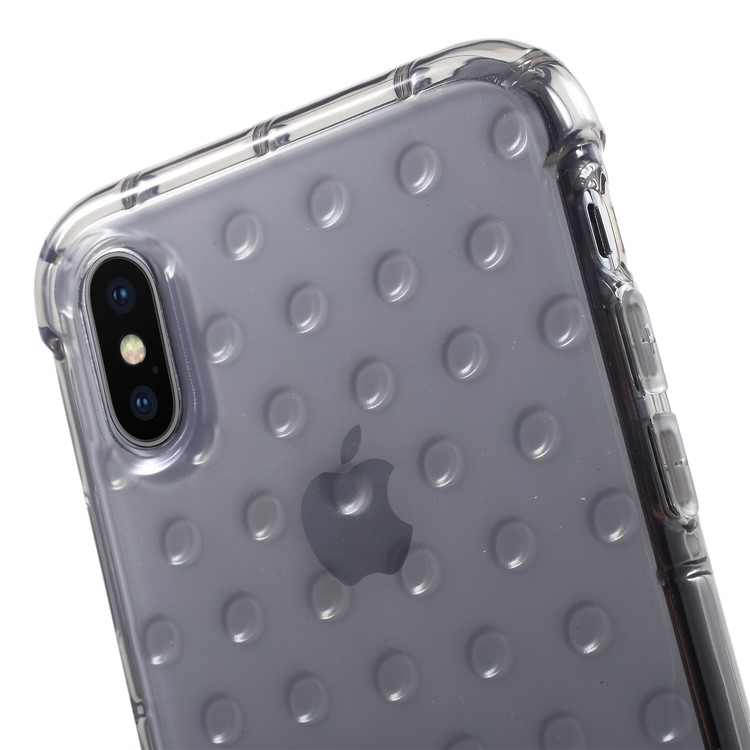 3D Bubble Soft TPU Back Phone Cover for iPhone X - Grey-4