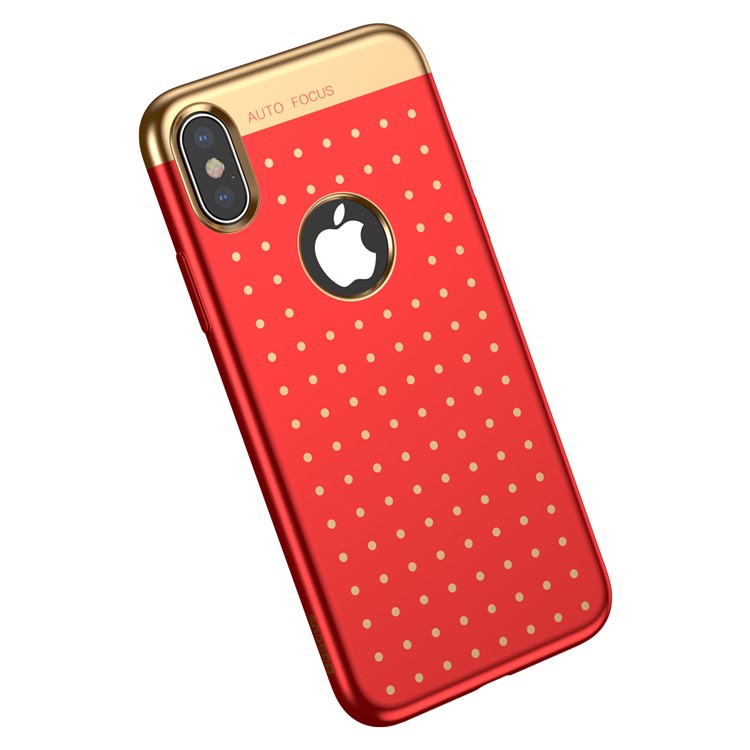 

BASEUS Star Lighting Series Dot Pattern Soft TPU Micro Frosted Plating Back Case for iPhone XS / X 5.8 inch - Red, iPhone X