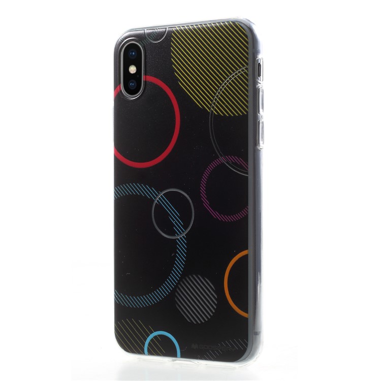 MERCURY GOOSPERY Da Vinci Series Pattern Printing Flexible TPU Cover for iPhone X/10 5.8 inch - Black-3