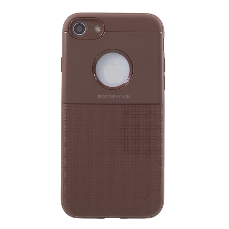 

IPAKY PC + TPU Hybrid Grid Pattern Shell for iPhone 8/7 4.7 inch - Coffee