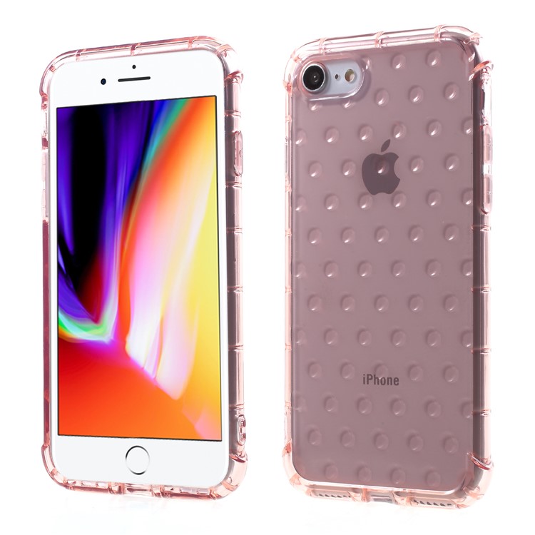 3D Bubble Soft TPU Back Phone Cover for iPhone 8/7 4.7 inch - Pink-1