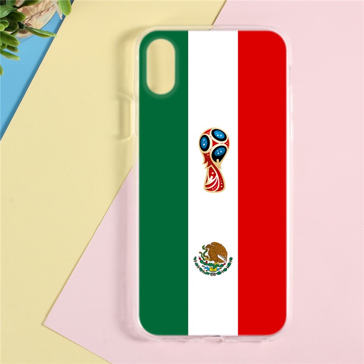Pattern Printing 2018 World Cup Series TPU Case for iPhone X - Mexican Flag-1