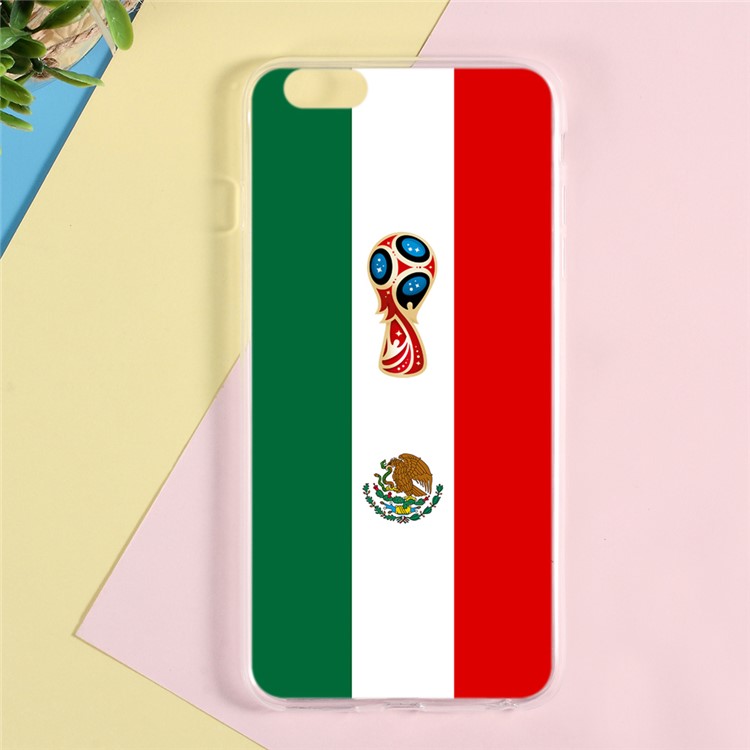 Pattern Printing 2018 World Cup Series TPU Case for iPhone 6s Plus/6 Plus - Mexican Flag-1
