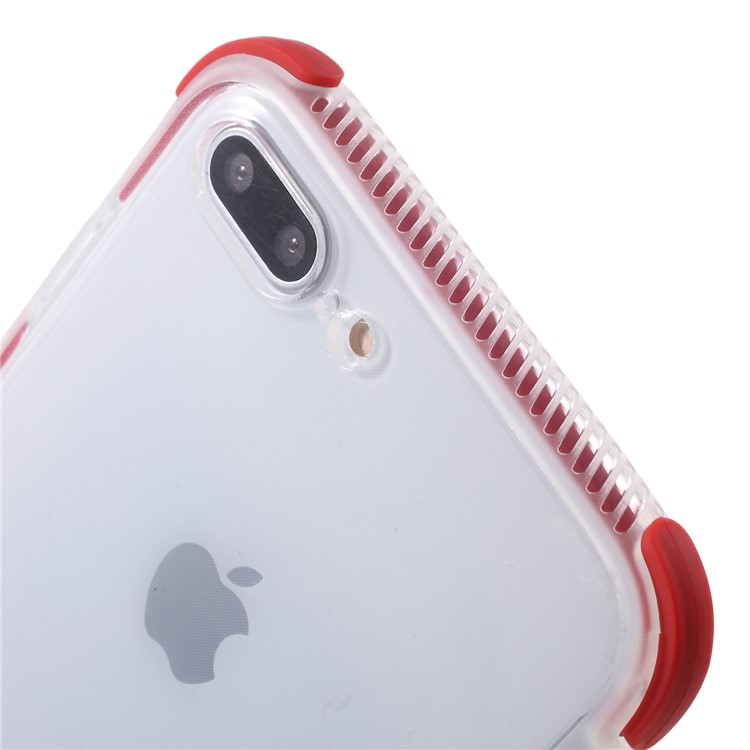 Bi-color Shock-proof TPU Back Phone Case for iPhone 8 Plus / 7 Plus - Red-4