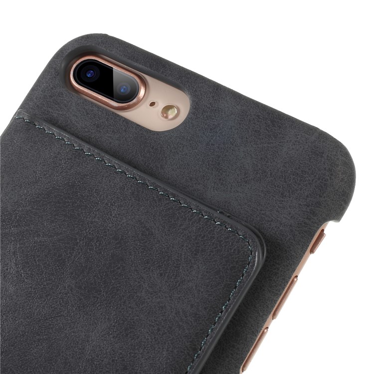 Multifunctional PU Leather Coated PC Kickstand Casing for iPhone 8 Plus/7 Plus 5.5 inch with Card Holder - Black-4