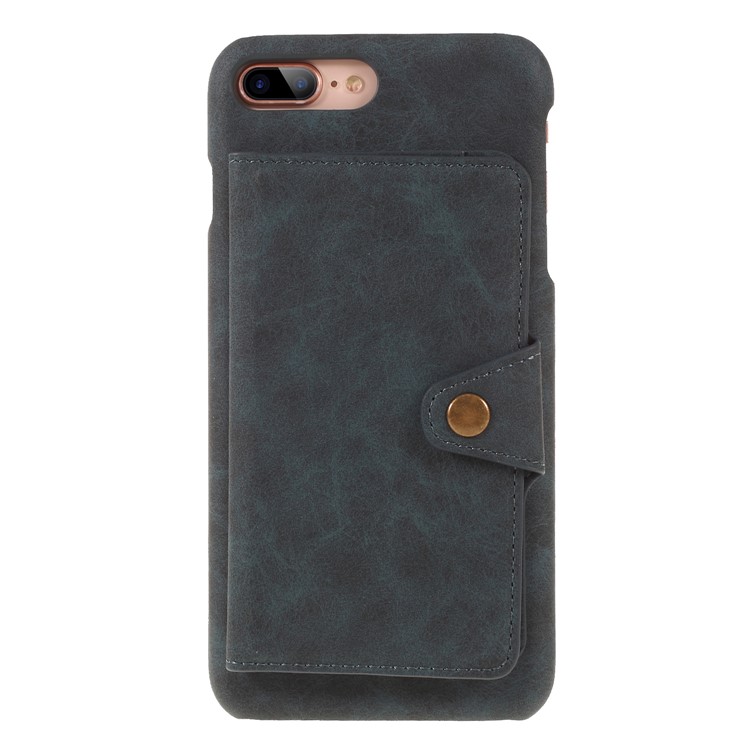 

Multifunctional PU Leather Coated PC Kickstand Back Accessory Case for iPhone 8 Plus/7 Plus 5.5 inch with Card Holder - Blue