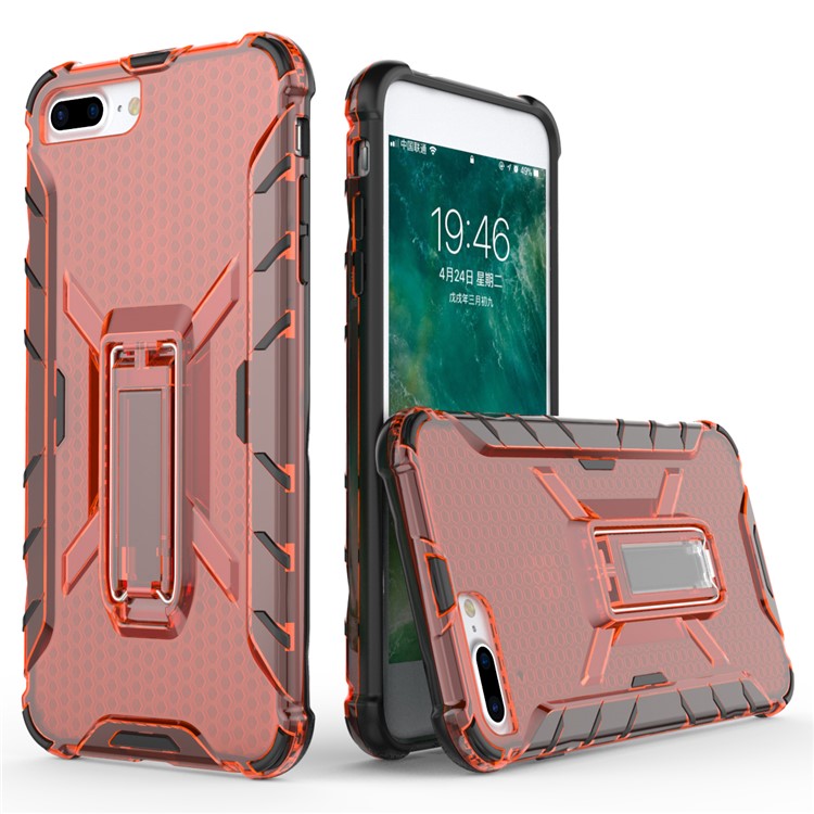 

Heavy Duty Plastic + TPU Combo Phone Casing with Kickstand for iPhone 8 Plus/7 Plus 5.5 inch - Orange